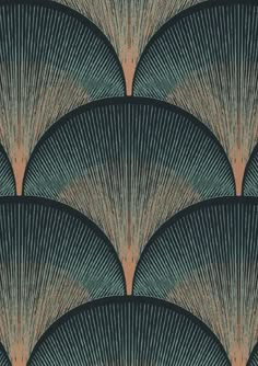 an art deco wallpaper design with fan like shapes