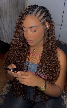 Braids With Leave Out, Braids For Prom, Good Hair Styles, Long Hair Styles Braids, Curly Braids For Black Women, Womens Braids, Hairstyles For Long Hair Braids, Cute Braids Hairstyles, Hair Braids Styles