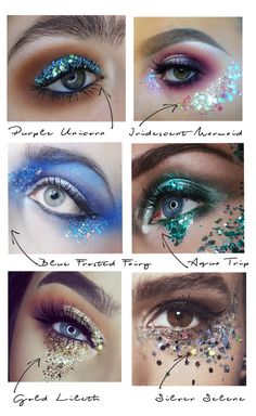 How to apply glitter eyeshadow - In Your Dreams Glitters Make Up, Face Glitter Art, Festival Face Glitter Ideas, Festival Makeup Looks Glitter Eye, Disco Make Up Glitter, How To Put Glitter On Face, Disco Ball Hair, How To Apply Glitter To Face, Glitter Costume Outfits