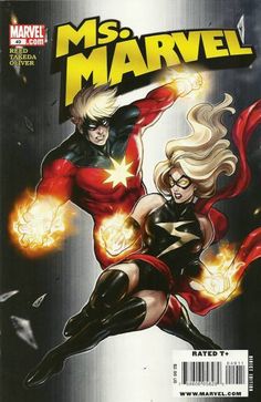 the cover to ms marvel, featuring captain america and black widow