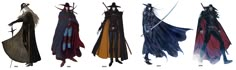 an image of four different types of costumes for people to wear in the movie maleficent