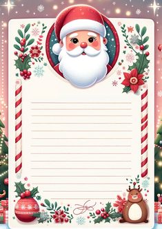 a christmas letter with santa claus on it