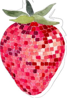 Get my art printed on awesome products. Support me at Redbubble #RBandME: https://www.redbubble.com/i/sticker/Disco-Ball-Strawberry-by-papierquarell/138674293.EJUG5?asc=u Disco Strawberry, Disco Ball Graphic, Strawberry Watercolor, Strawberry Art, Pink Cowboy Hat, Pink Tone, Disco Ball, Mini Art