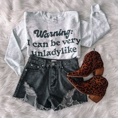 Warning: I Can Be Very Unladylike Cute Florida Outfits, Edgy Western Outfit, Western Wishlist, Edgy Western Style, Western Boutique Clothing, Edgy Outfit Ideas, Western T Shirts, Clothes Quotes, Cricut Clothes