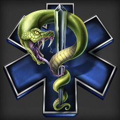 size: 16x16in Giclee Print: EMS Star of Life With Snake by FlyLand Designs : FlyLand Designs/artlicensing.com Star Of Life Ems, Pharmacy Logo, Mayan Tattoos, Awesome Tattoo, Giclee Painting, Contemporary Wall Decor, Acrylic Wall Art, High Quality Art Prints