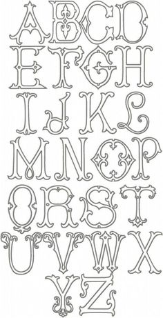 an old fashioned alphabet with the letters and numbers in each letter, as well as some other