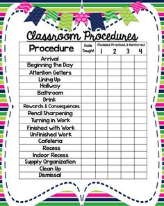 a classroom project schedule with clothes on it