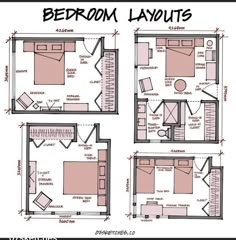 three bedroom layouts with different floor plans