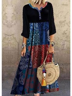 Women's Shift Dress Maxi Long Dress Half Sleeve Print Print Summer Hot Casual Boho Vacation Dresses Black S M L Xl Xxl 3xl Black Dresses Long Sleeve Vintage Dresses, Dress Half Sleeve, Cheap Summer Dresses, Women's A Line Dresses, Cheap Maxi Dresses, Maxi Long Dress, Womens Shift Dresses, Summer Hot, Maxi Dress Online