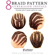 1⃣ Start with freshly washed and conditioned hair.  2⃣ Create an 8 braid pattern with a U part. (seen in our photo above)  3⃣ Crochet 10 curls onto each braid and repeat the process until entire head is complete. (The two ends braid closes to the ear [on each side] don't need more than 5 curls per braid). Use remaining where needed.  4⃣ Cut, Style and tag #stylecurlkalon  #curlkalon #curlsessions #crochetbraids#protectivestyles #crochetcurls #braids #howto  Now you know! Latch Hook Braids, Crochet Curls, Pelo Afro, Crochet Braids Hairstyles