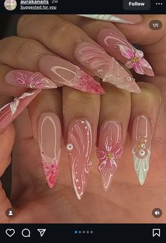 Pink Nail Design, Nail Board, Gel Toe Nails, Blush Nails, Mermaid Nails, Really Cute Nails, Long Square Acrylic Nails, Trendy Nail