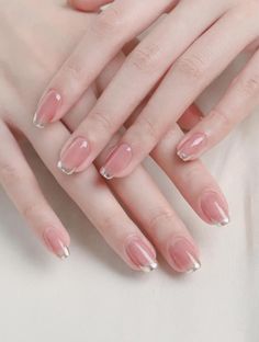 Subtle Nails, Beauty Nails Design, Her Nails, Blush Nails, Makijaż Smokey Eye, Pearl Nails, Thanksgiving Nails, Pink Nail