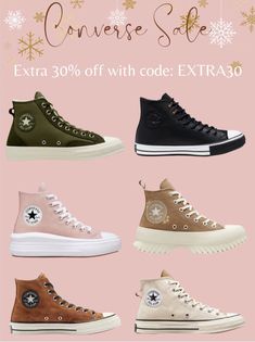 the converse shoe sale is on and it's up to 50 % off with code extra