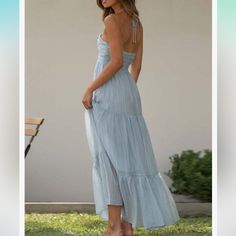 Size Large Women's Boho Halter Neck Sleeveless Maxi Dress Sexy Backless Tiered Long Dress Nwot Boho Chiffon Dress, Full Maxi Skirt, Dress Sleeve Length, Chiffon Fashion, Sleeveless Dresses, Elegant Pattern, White Halter Maxi Dress, Halter Maxi, Backless Maxi Dresses