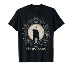 a black t - shirt with the words hocus pocuss on it