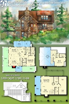 the floor plan for this log cabin is very large and has three levels to accommodate it