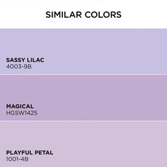 four shades of purple with the words similar colors in each one, which are different