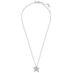 Create starry style with the Pavé Asymmetric Star Collier Necklace. Hand-finished in sterling silver and featuring sparkling clear cubic zirconia, this is a subtle design and delicate form with unique detailing. The necklace features an asymmetric sparkling star pendant with a spinning mini star in the center and a cubic zirconia set in the center. Inspired by the glittering stars, this celestial-themed necklace is perfect for anyone who wants to add the magic of the night sky to their look. Pandora Star Necklace, Pandora Pave, Pandora Star, Sparkling Stars, Pandora Jewelry, Star Pendant, Star Necklace, Cubic Zirconia, Arrow Necklace