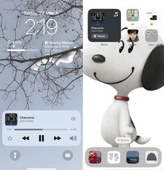 an iphone screen with a cartoon dog on it