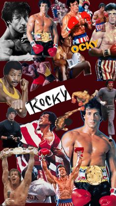 the collage shows many different men in boxers and boxing shorts, with one man holding a