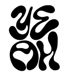 the word yes is written in black on a white background, with an abstract design