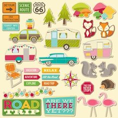 the road trip sticker sheet