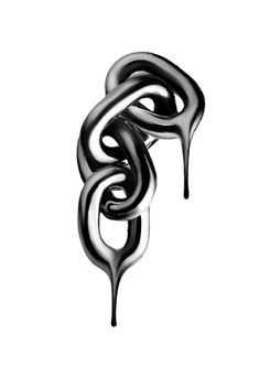 a black and white photo of an object with liquid flowing down it's side