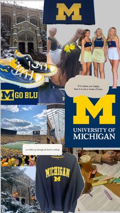 michigan university collage with images and text