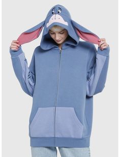 Disney Winnie The Pooh Eeyore Ears & Tail Hoodie Eeyore Costume, Winnie The Pooh Eeyore, Girls Hoodie, Tall Hoodies, Floppy Ears, Plus Size Fits, Socks And Tights, Disney Winnie The Pooh, Disney Tops