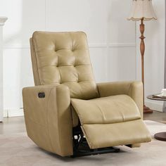 Unique rivet detailing, extra-thick backrest, and a spacious seat, all thoughtfully designed to conform to the body's curves, providing an exceptional sitting experience. Indulgent comfort: Experience luxury and durability with our power recliner, upholstered in high-quality faux leather and equipped with rigorously tested electronic and mechanical components for lasting comfort. Latitude Run® Upholstery Color: khaki | Latitude Run® Faux Leather Power Recliner Chair w / USB port charger blackFa… Power Recliner Chair, Reclining Chair, Living Room Furniture Chairs, Power Recliner, Body Curves, Power Recliners, Recliner Chair, Color Khaki, Recliner