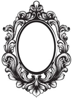 an ornate frame with scrolls and flowers on the edges, vintage engraving art nouveau style