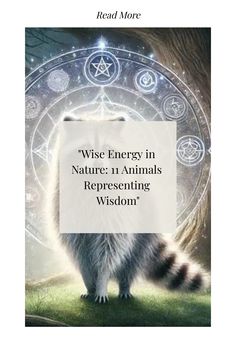 a raccoon with the words wise energy in nature, animals representing wison