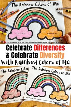 the rainbow colors of me celebrate and celebrate with this printable coloring book for kids