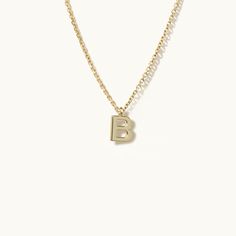 Jewellers District's Gold Initial Pendant Necklace: B in 14k Yellow Gold Necklace B, Mens Rings Wedding Diamond, Gold Initial Pendant, Trending Engagement Rings, Initial Pendant Necklace, Gemstone Engagement, Montana Sapphire, Gold Initial, Gold Wedding Rings