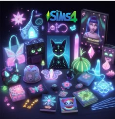 an image of some items that are glowing in the dark