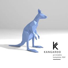 a kangaroo is standing on its hind legs with the letter k in front of it