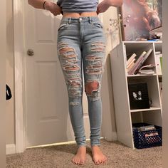 Never Worn Before. X-Long Made For Long Legs! I Am 5’11’’ American Eagle High Waisted Jeans, Jeans American Eagle, Jean Jeggings, High Waisted Jeans, Book Decor, American Eagle Outfitters Jeans, Girls Jeans, Long Legs, Christmas List