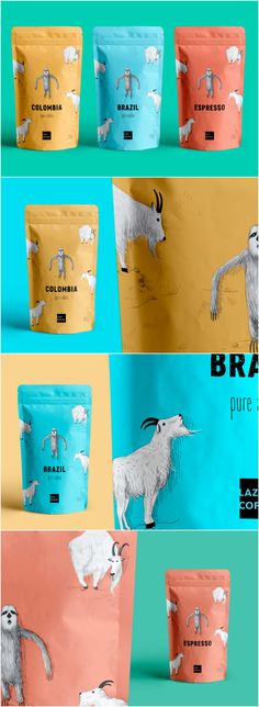 an image of some bags with animals on them and the words braille in different languages