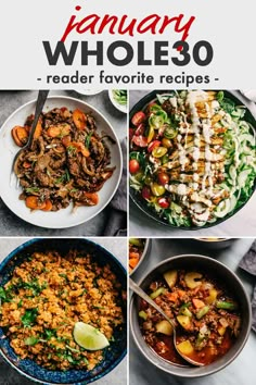 this is an image of january whole 30 reader favorite recipes