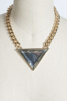 Shine On Triangle Necklace - Gold Triangle Necklace, Shine On