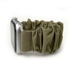 "🎉FITS APPLE WATCHES 1-8 & THE SE APPLE WATCHES!🎉 ⌚️THE WATERPROOF SCRUNCHIE BAND This fabric scrunchie band is water-resistant and functional! Perfect for the person who gets their hands wet often. I am a hairstylist and this is a go-to band for me to wear while working.  It is available in 2 sizes for apple watches 38/40/41mm 42/44/45mm. This watch band fits all generations/series of Apple iWatch 1-8 & the new SE and is adjustable to fit most wrists. ✨Dress up your everyday look with one of our custom-made jewelry watch bands! This is sure to be a gift that will please the girl who has everything or maybe just wants everything.  📏Sizing: fits  a wrist size of 6\" up to 7.5\"  📦ORDERING/SHIPPING: All Items ship within 2 business days unless ordered with a custom piece. Your order will Green Casual Adjustable Apple Watch Band, Casual Adjustable Green Apple Watch Band, Casual Green Adjustable Apple Watch Band, Adjustable Green Apple Watch Band For Everyday Use, Adjustable Green Apple Watch Band, Apple Watch Waterproof, Apple Watch Bands Rose Gold, Apple Watch Bands Gold, Apple Watch Bands Fashion