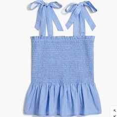 Cute French/Light Blue Summer Toppairs Especially Well With White Jeans. Nwtnever Worntried On Once. Smoke-Free/Pet-Free Home. Tassel Fern, Blue Summer Top, Dream Birthday, Blue Embroidered Top, Clothes Wishlist, Tie Waist Top, Tie Neck Tops, School Clothes, Orange Plaid