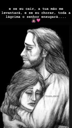 a drawing of jesus hugging a woman with the caption's quote above it