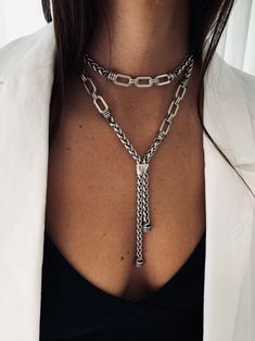 Lariat Necklacechunky Choker Long Drop Necklace Chunky Y - Etsy Long Drop Necklace, Silver Lariat Necklace, Edgy Necklace, Chunky Gold Necklaces, O Ring Choker, Statement Necklace Gold, Lariat Necklace Silver, Chunky Chain Necklaces, Silver Necklace Statement