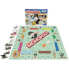 monopoly board game with pieces and instructions