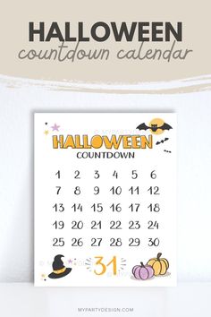 a calendar with the words halloween written on it