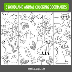 the woodland animals coloring bookmarks for kids