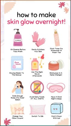 #glowyskin Glow Up Products List, Glow Up Tips Deutsch, Make Skin Glow, Glowy Skincare, Tips For Clear Skin, Haut Routine, Diy Skin Care Routine, Clear Skin Tips