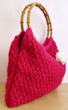 FREE SHIP  handmade  BAG  dark pink  Afghan by modelknitting Pink Shoulder Bag With Rolled Handles For Everyday, Handmade Red Shoulder Bag For Everyday, Everyday Pink Shoulder Bag With Rolled Handles, Pink Shoulder Bag With Handles As Gift, Pink Rectangular Bag With Rolled Handles, Large Pink Bag Suitable For Gifts, Red Crochet Tote Bag For Gift, Pink Square Crochet Bag For Gift, Red Crochet Tote Bag As Gift