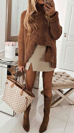 Trendy Winter Fashion, Sweater And Skirt, Fest Outfits, Chic Winter Outfits, Fashion Blogger Style, Trendy Winter, Cute Winter Outfits, Cute Fall Outfits, Trendy Fall